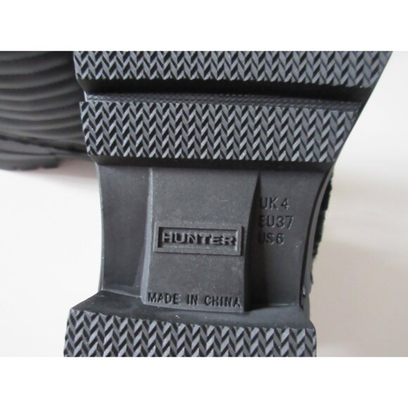 NIB HUNTER Original Shearling Lined Pac in Black Lace-up Rain Boots US 6 $235 - Picture 5 of 8